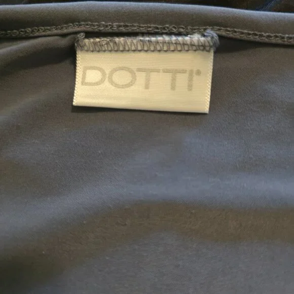 Dotti Black SS Mini Dress Scoop Neck Grey Trim Med/Lge? - Picture 15 of 16